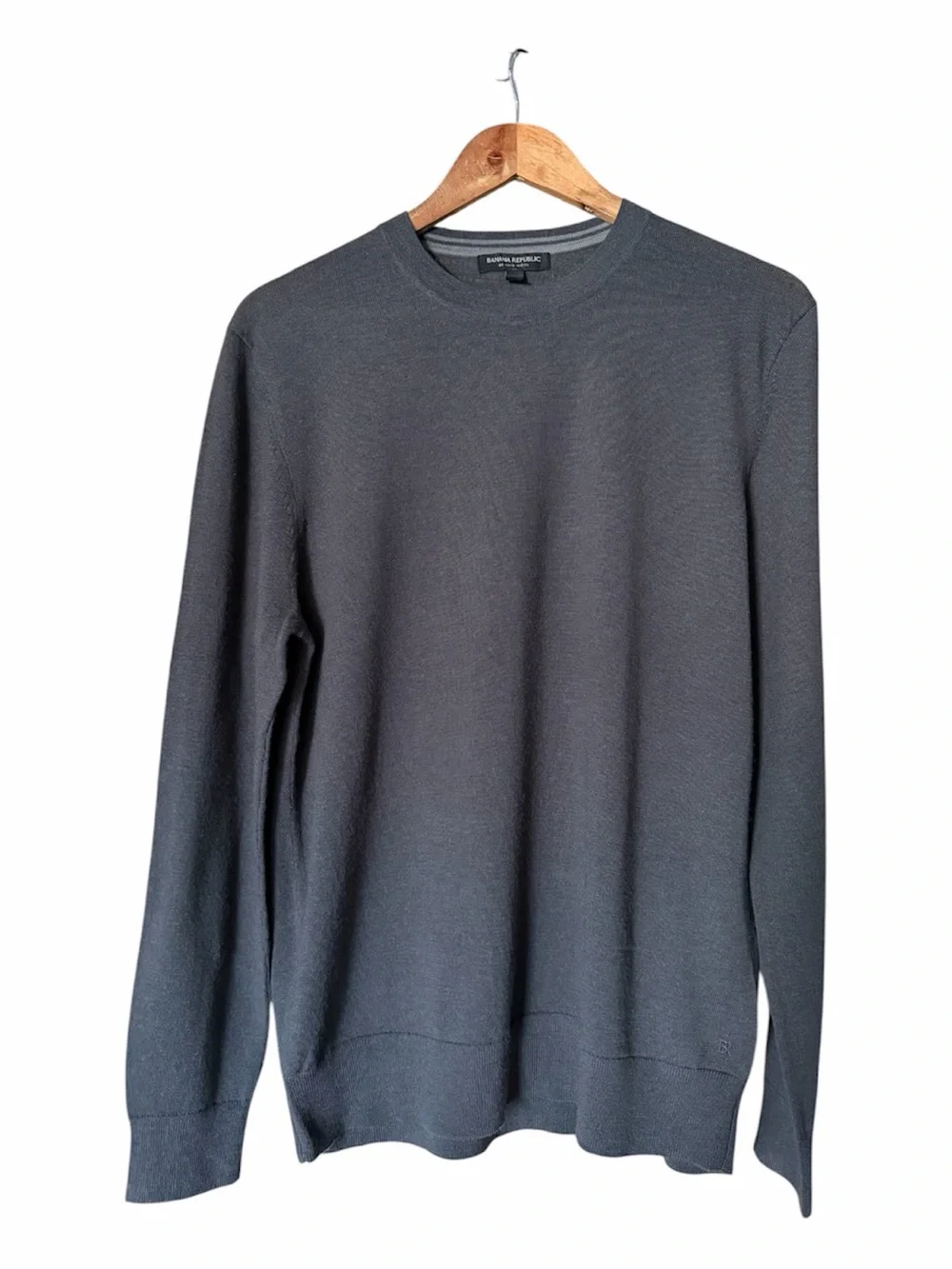 Merino Wool Banana Republic Charcoal Luxury Crewneck Sweater M